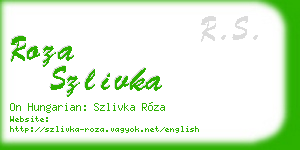 roza szlivka business card
